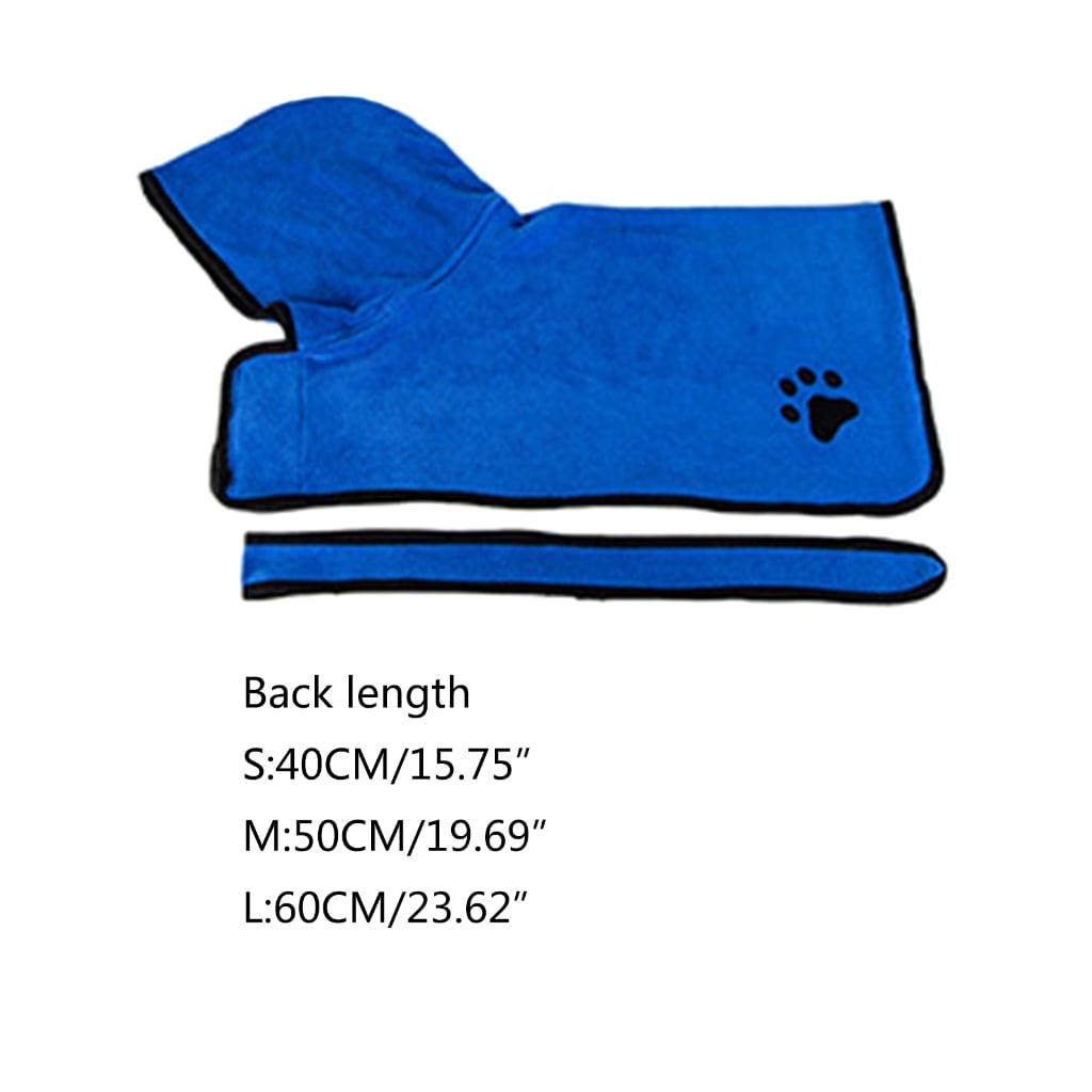 Yammee Quick Dry Bath Towel Soft Bath Robe for Medium Large Dogs Pet Hooded Beach Towel