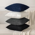 thumbnail image 4 of Funda de almohada decorativa de pana MIULEE, 60 x 60 cm, 2 unidades, color negro, 4 of 7