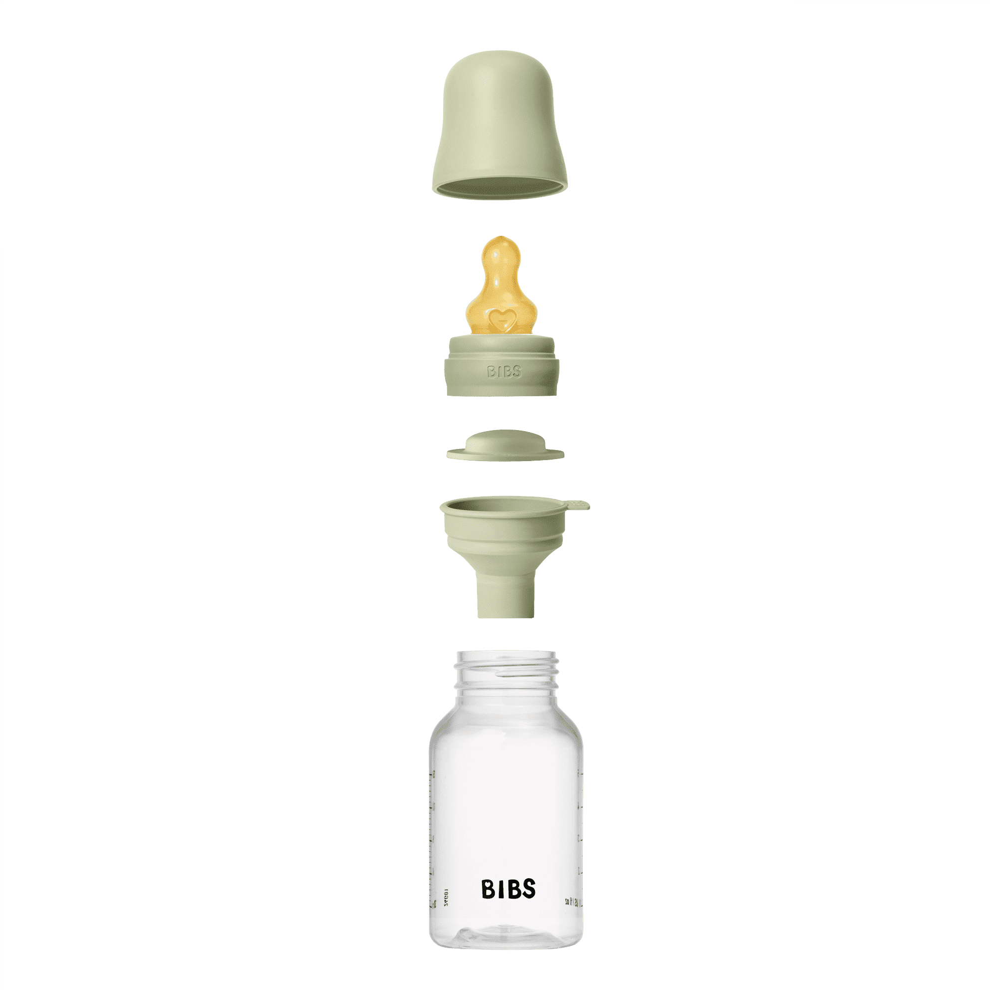 BIBS Baby Bottle with Slow Flow Latex Nipple, Sage, 5 oz, 1 Each