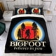 thumbnail image 4 of Bigfoot Conjunto de sábanas temático, trío de piezas, cómodo y amigable con la piel, diseño único, regalo de decoración para el hogar para familiares, amigos y fans,135cm *200cm, 4 of 6
