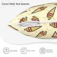 thumbnail image 5 of Velvet Decorative Throw Pillow Covers Set of 2, Soft Square Cushion Cover with Invisible Zipper Sweet Doodle Dessert Pattern Printing, 20"x20", 5 of 7