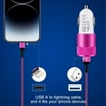 thumbnail image 3 of Car Charger,iPhone Car Charger Adapter with iPhone Charger Cable 10ft HAOANO QC3.0+2.4A Dual Port USB Fast Car Charger Compatible for iPhone Fast Charging Cable 10ft Cigarette Lighter Socket, 3 of 7