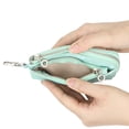 thumbnail image 5 of Royal Bagger Mini Leather Coin Purse with Keychain, Multi Zipper Hanging Neck Clutch Wallet, Portable Wristlet Card Holder, 5 of 9
