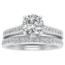 5/8 Carat TW Diamond Bridal Set in 10k White Gold (G-H Color, I1-I2 Clarity, Engagement ring and Wedding Band)