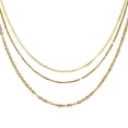 thumbnail image 3 of Collar cadena triple chapa de oro amarillo 18k, 3 of 4