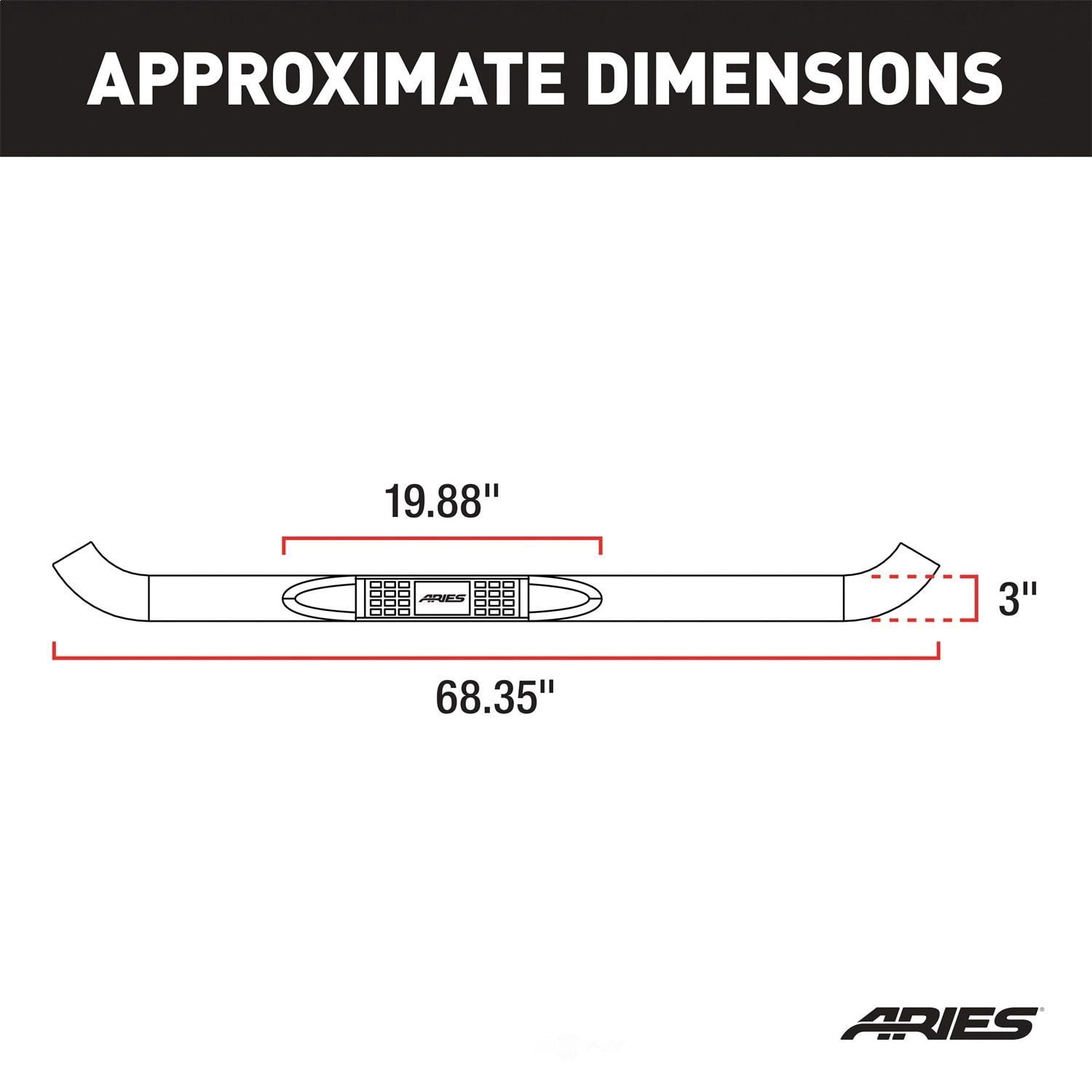 Aries Automotive 3" Round Side Bars