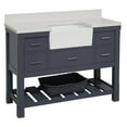 thumbnail image 5 of Charlotte 48" Farmhouse Bathroom Vanity with Marine Gray Cabinet and Quartz Top, 5 of 7
