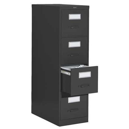 4 Drawer Legal Size Steel Vertical File Cabinet Black Walmart Com