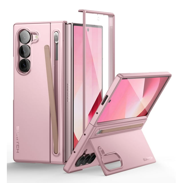Funda de teléfono SURITCH para Samsung Galaxy Z Fold 6 rosa claro