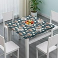 thumbnail image 3 of Blue Background Football Hot Air Balloons Pattern Square Fitted Tablecloth with Elastic Edge,Square Table Cover,Washable Elastic Table Cover for Home Kitchen Party Decor 36"x36", 3 of 6