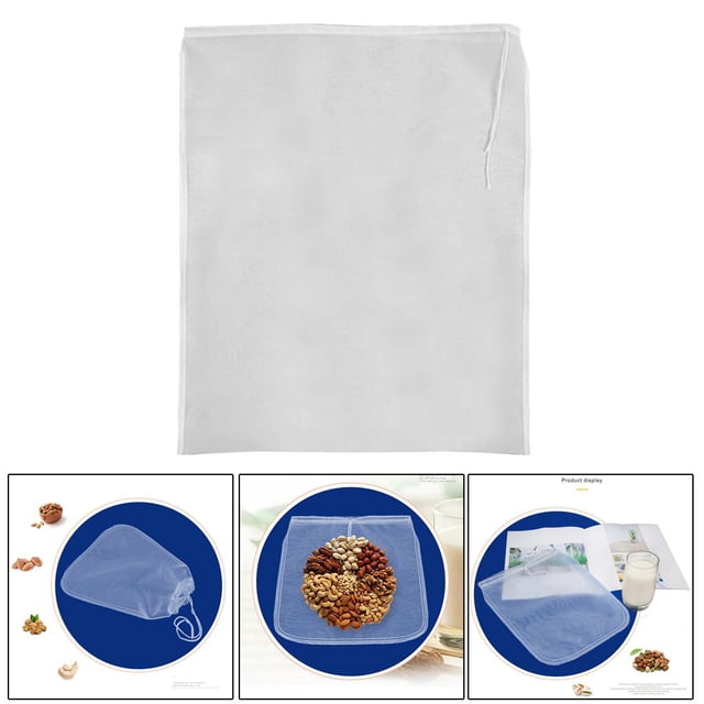 Bolsa de de Nylon de grado alimenticio nueces leche té fruta vino malla colador de red de cocina bolsas de tela de El 15x20cm BLESIY colador de leche de nuez