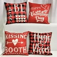 thumbnail image 3 of Valentines Day Pillow Covers18x18 Set of 4 Red Love Heart Throw Pillow Cover Buffalo Plaid Farmhouse Cushion Covers Wedding Anniversary Pillow Cases for Home Decor, 3 of 6