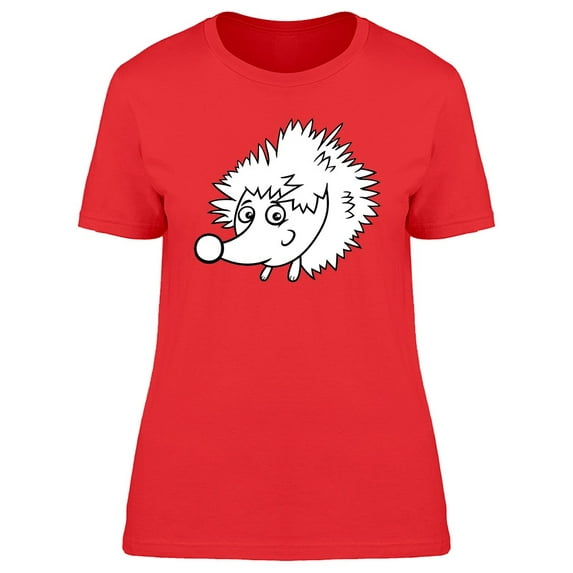 Cute Happy Hedgehog Doodle Tee Women's -Image by Shutterstock