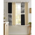 thumbnail image 4 of Beige Sheer Curtains 45 Inch Length 2 Panels Set for Living Room/Bedroom, Modern Abstract Art Farmhouse Striped Kitchen Curtains Grommet Semi-Sheer Curtains Drapes Voile Window Treatments 42"x45"x2, 4 of 7