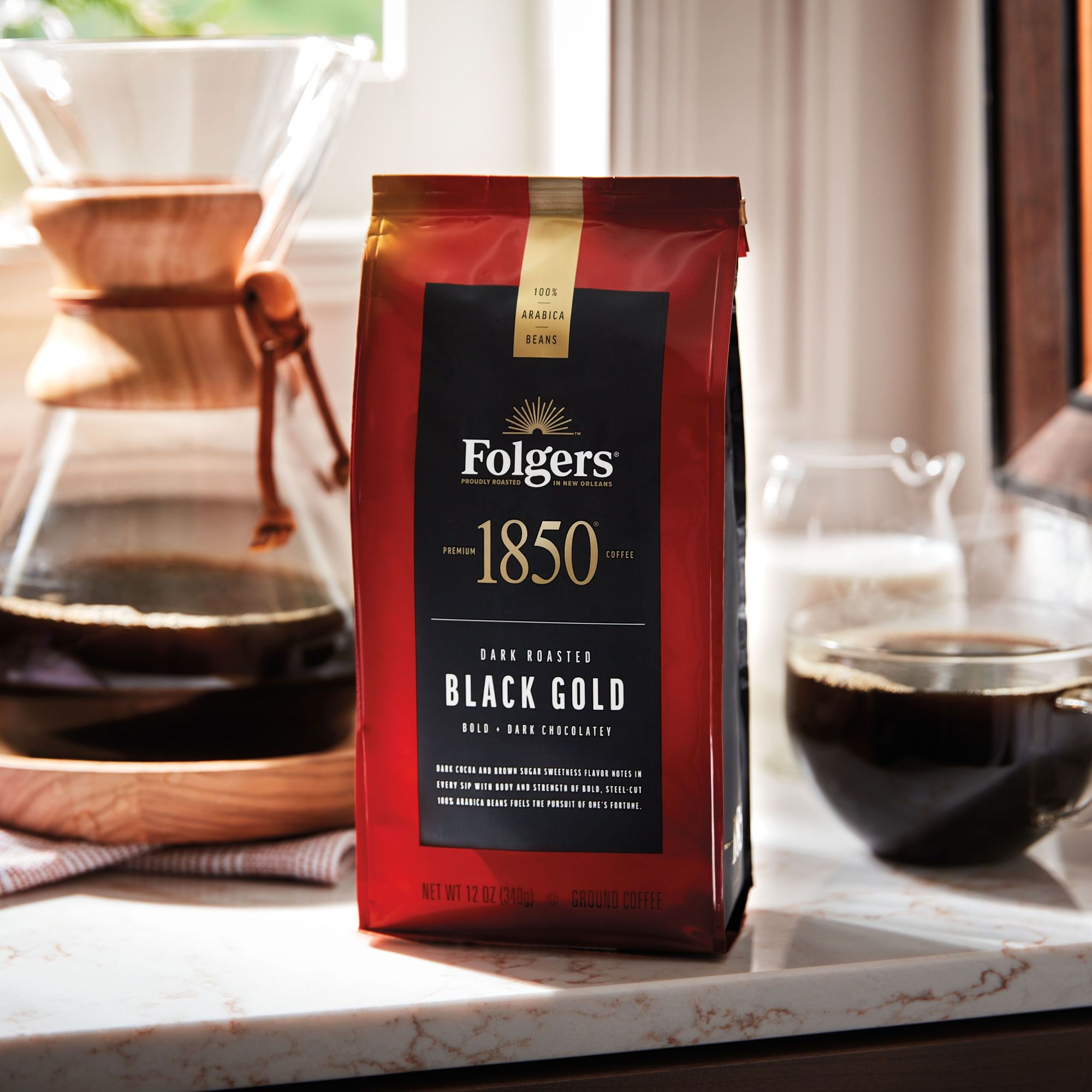 Folgers 1850 Black Gold Ground Coffee, Dark Roast, 12-Ounces - image 5 of 9