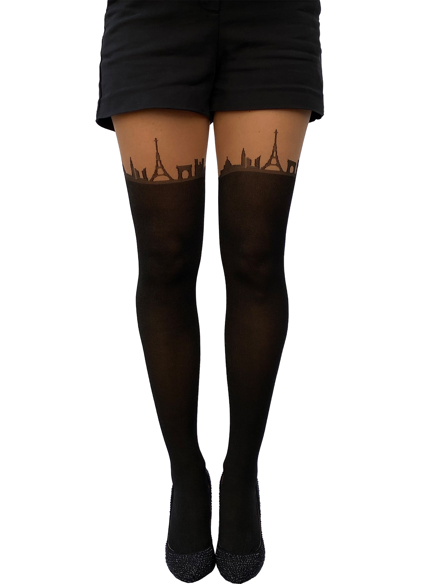 Black Paris Illusion Thigh High for 