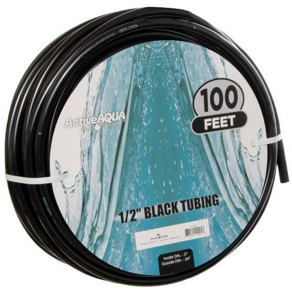 Active Aqua 0.5 Inch Inside Diameter Hydroponic Irrigation Tubing, 100 Feet