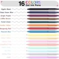 thumbnail image 2 of shiyou-16 Stylos Gel Colorés avec Finition Mate Fraîche, Stylos Esthétiques et Mignons avec Écriture Fluide pour Journaling et Prise de Notes Bibliques, Stylos à Dessin (Composé 16 Couleurs), 2 of 4