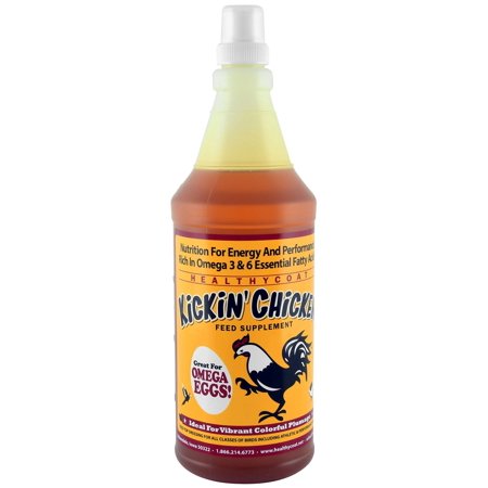 UPC: 0804246000509 | Healthy Coat Kickin  Chicken Feed Supplement with Vitamin E  Omega-3 & Fatty Acids  32 oz
