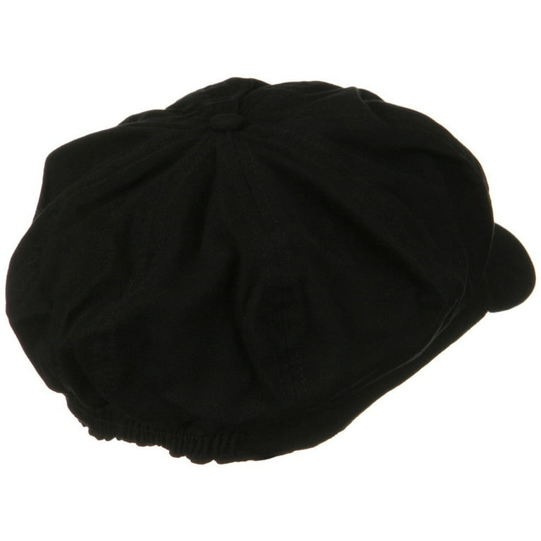 Cotton Elastic Big Size Newsboy Cap - Black 2XL-3XL Cotton Elastic Big Size Newsboy Cap - Black 2XL-3XL