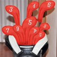 thumbnail image 1 of Juego de para cabezas de golf, para cabezas de hierro, PU 9 piezas (3 4 5 6 7 8 9 S P) Número bordado Funda protectora para cabezas de g rojo Soledad Cubiertas de hierro de golf, 1 of 9