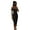 Black, variant on Women's Evening Dress, Off Shoulder Sleeveless, Slim Fit Sequin Irregular Hem, Calf Length Low-Cut, Prom Wedding Party Formal Occasion Midi Dress