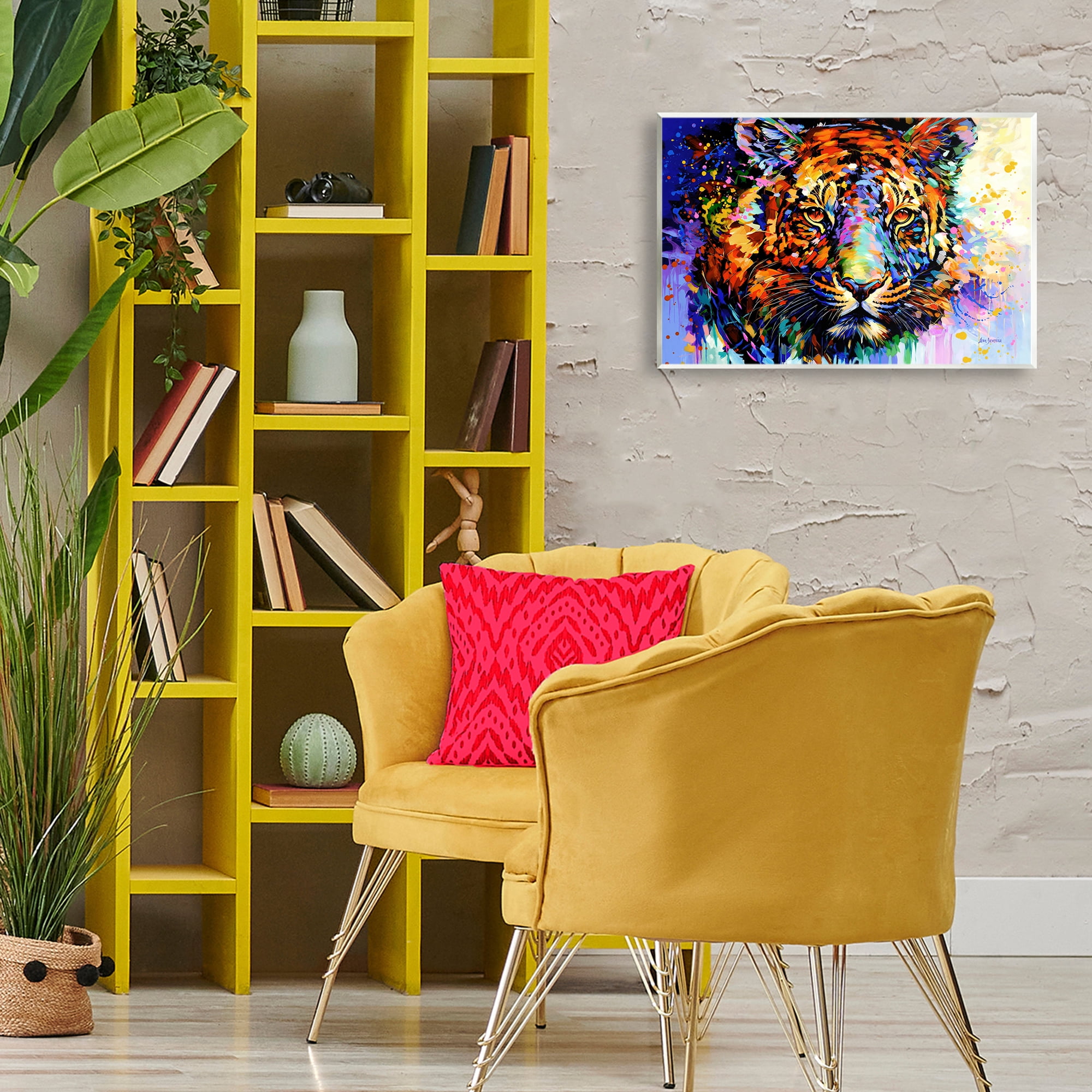 Stupell Industries Tiger's Wild Wonder Animals & Insects Painting Unframed Art Print Wall Art, 19 x 13