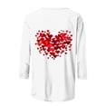 thumbnail image 5 of Penkiiy T-Shirts de la Saint-Valentin pour Femmes Col Rond Manches 3/4 T-Shirt Ample Hauts Blouses Chemises 4TG Multicolore, 5 of 5