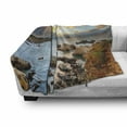thumbnail image 3 of Big Sur Soft Flannel Fleece Throw Blanket, Outdoor Scene of Ocean Coast with Rocks at Sunrise Through Fluffy Clouds Print, Cozy Plush for Indoor and Outdoor Use, 50" x 60", Multicolor, by Ambesonne, 3 of 6
