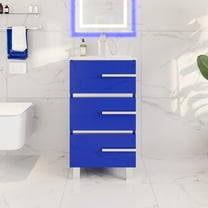 Eviva Deluxe 20"W x 18"D Blue Freestanding Bathroom Vanity with White Porcelain Integrated Sink