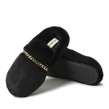 

Dearfoams Women s Marla Furry Chain Mule Slippers