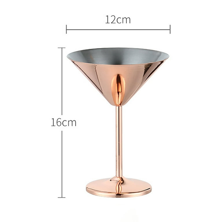 Cheers.US 220ml Stainless Steel Martini Glasses, Real Deal Steel  Shatterproof Metal Cocktail Glasses, Unbreakable, Durable, Mirror Polished  Finish, Unique 