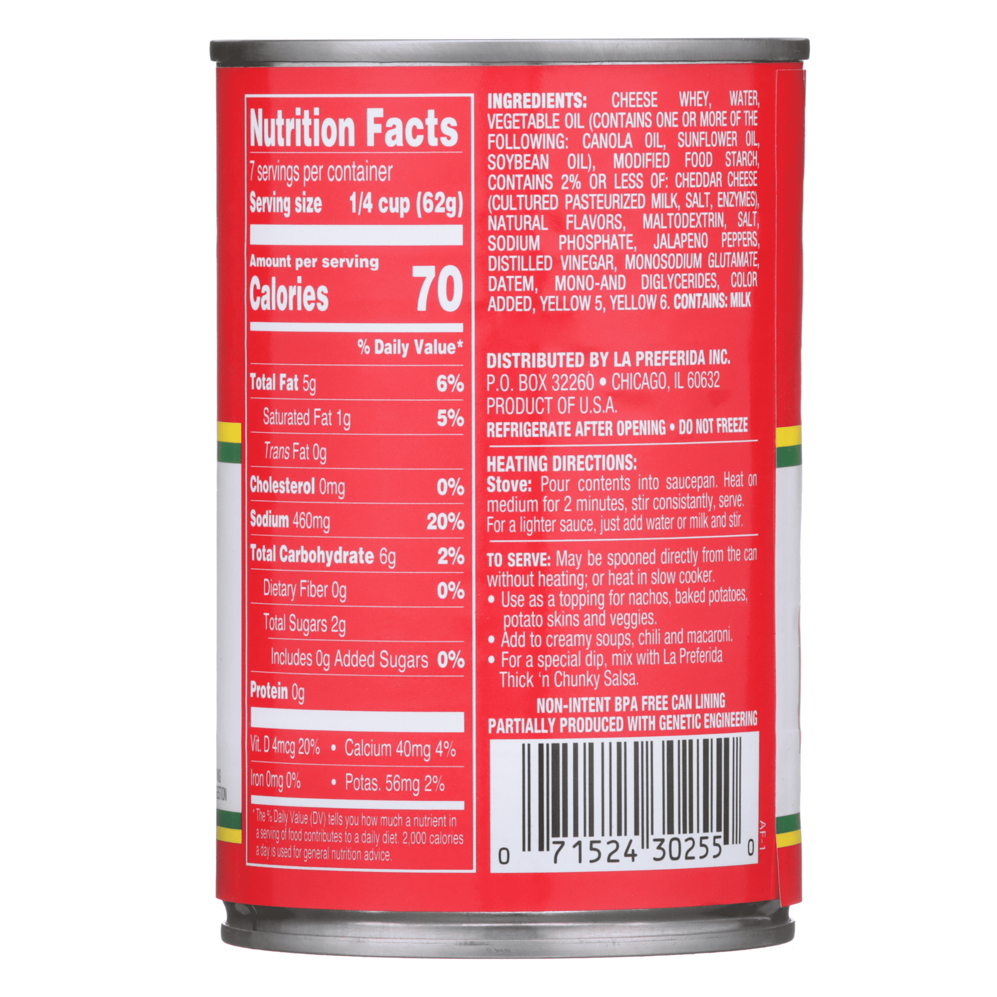 (12 pack) La Preferida Shelf Stable pourable Zesty Nacho Cheese Sauce, 15 oz Can,