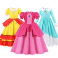 thumbnail image 2 of Vestido de princesa melocotón para niñas, ropa de fiesta de cumpleaños, actuación en escenario, Festival de Revelry, disfraz de fantasía, Cosplay, 2 of 5