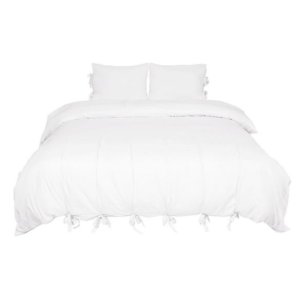 Conjunto Cobertor De Camas Super King Unique Bargains Edredón Funda de Almohada Blanco