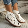 thumbnail image 3 of Women's Roman Ankle Booties Summer Autumn Hollow out Flats High Top Walking Fashion Sneakers Casual Shoes, 3 of 7