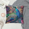 thumbnail image 2 of Orinice Peacock Flowers Garden Graphic Decorative Cushion Throw Pillow Cover for Home Couch Living Room Bed Sofa Short Plush Spring Pillow Case 1PC 22x22in, 2 of 5