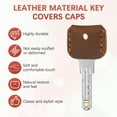 thumbnail image 6 of Uxcell Leather Key Covers Caps [3Pcs] - Key Toppers Identifiers Head Sleeves - [Brown] Keys Tags Protectors, 6 of 7