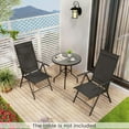 thumbnail image 3 of Costway 2 PCS Patio Folding Dining Chair with 7-Level Adjustable High Backrest for Garden Black, 3 of 10