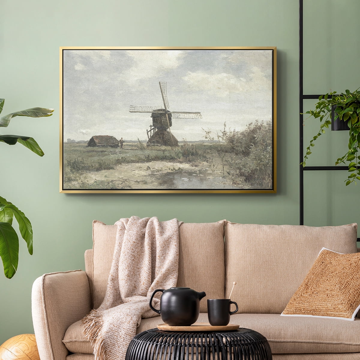 Vintage Landscape-CDI By Wexford Home Framed in Gold Wood Gallery Wrapped Canvas 17 in. x 25 in.