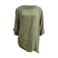 thumbnail image 5 of WERYOUNG Women's Asymmetrical T Shirt Fashion Solid Color Crew Neck T-Shirts Short Sleeve Casual Tee Home Lounging Comfortable Tops L, 5 of 6