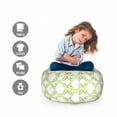 thumbnail image 2 of Floral Storage Toy Bag Chair, Interpretations of Undivided Laurel Wreath in Watercolor Style, Stuffed Animal Organizer Washable Bag, Small Size, Lime Green Yellow Green, by Ambesonne, 2 of 3