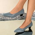 thumbnail image 6 of Women’s Pointed Toe Low Kitten Heel Pumps, Soft Faux Leather Slip‑On Dress Shoes, Comfortable Non‑Slip Office Casual Formal Footwear, 6 of 9