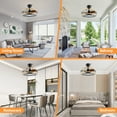 thumbnail image 5 of Bright Corners 16 Inch Downrod Ceiling Fans with Lights and Remote Control, Modern Outdoor Indoor 3 Blades LED Lights Ceiling Fans for Bedroom, Living Room, and Patios (Set of 2), 5 of 5