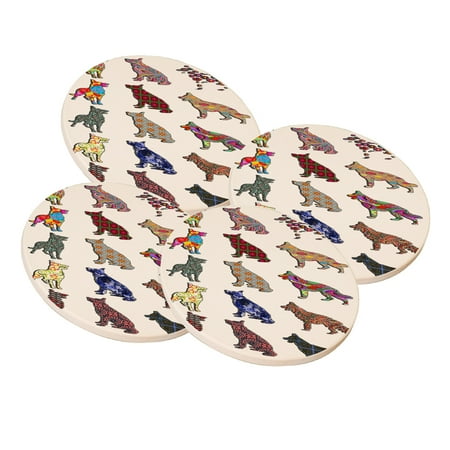 

KuzmarK Sandstone Drink Coaster (set of 4) - German Shepherd