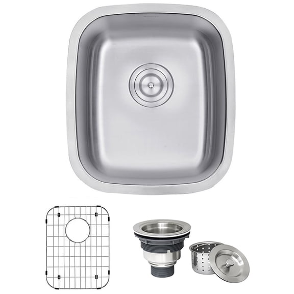 Ruvati  15 x 18 in. Undermount 16 Gauge Stainless Steel Bar Prep Sink - RVM4110 - 13-1/2 x 15-3/4