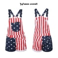 thumbnail image 3 of Mommy and Me Patriotic Outfits American Flag Overalls Denim Bib Romper Striped Stars Jumpsuit, 3 of 6