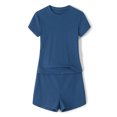 thumbnail image 4 of Conjunto De Pantalones Cortos Ajustados Y2K Conjunto de chándal ajustado de 2 piezas Conjunto casual de manga corta Trajes de mujer (Azul S) Ygjytge para Mujer Azul T S, 4 of 9