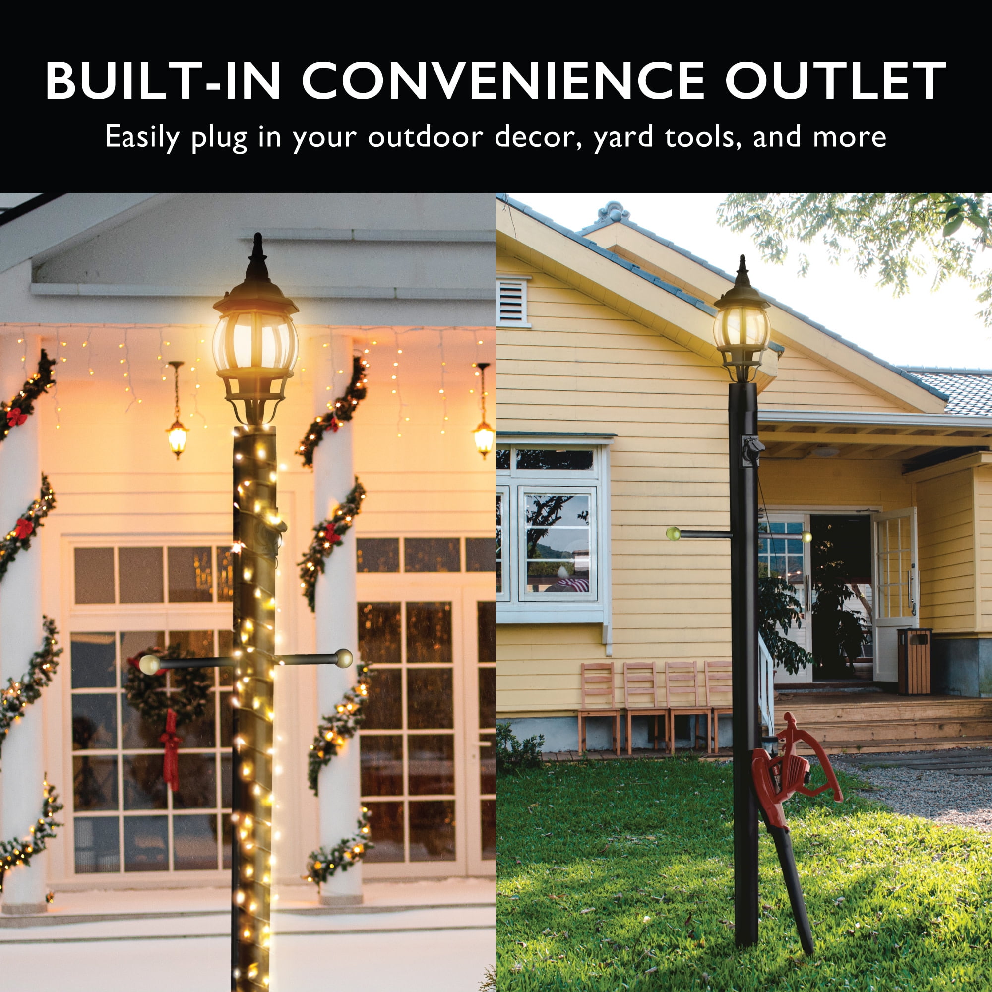 Design house 579722 outdoor lamp post electrical outlet black deals