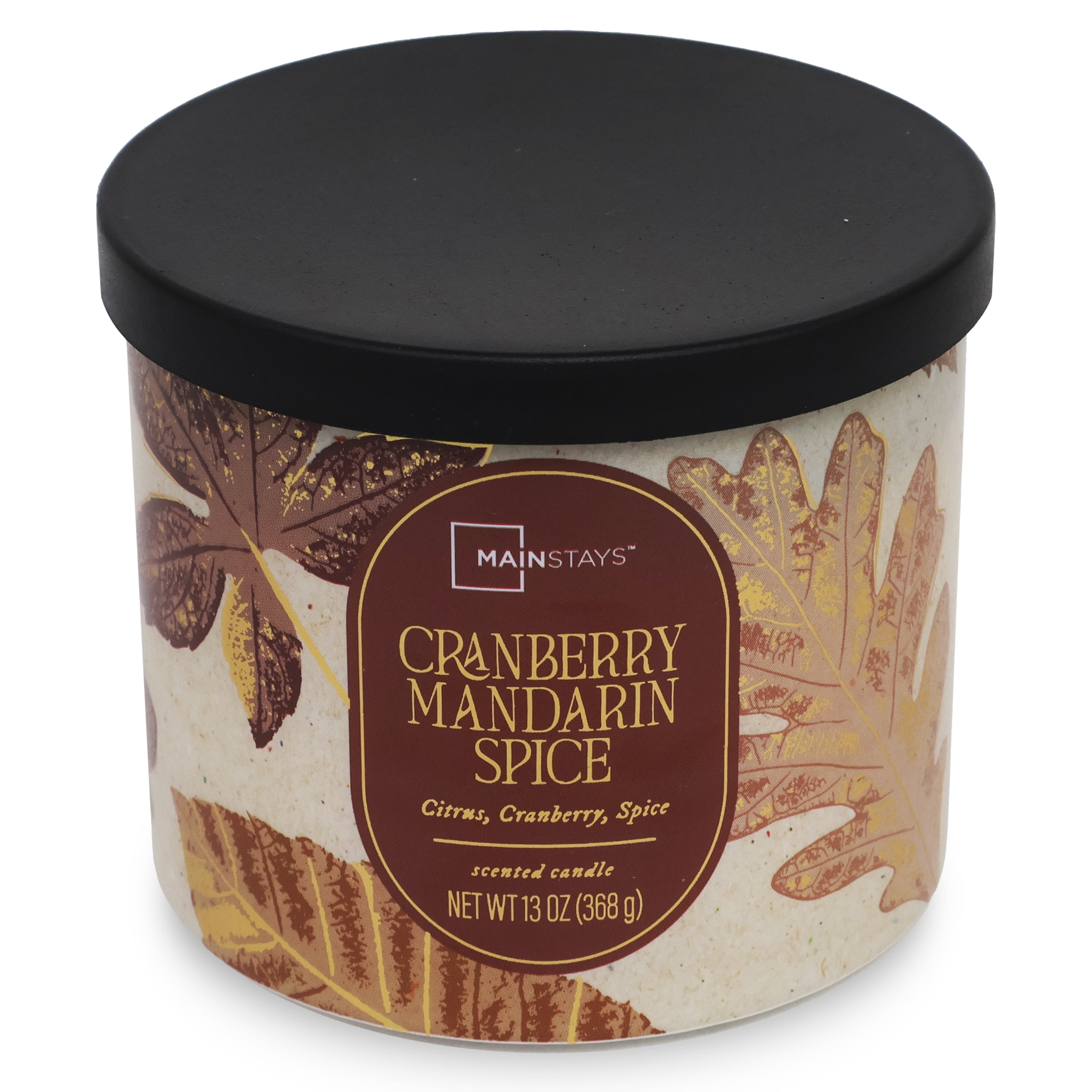 Mainstays Cranberry Mandarin Spice 3-Wick Scented Jar Candle, 13 Ounce